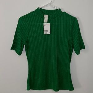 Mock Neck Green Top